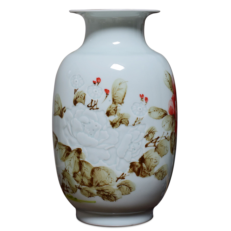 Jingdezhen ceramic hand - made vases porcelain bottle gourd knife clay flower arranging Chinese style porch rich ancient frame crafts