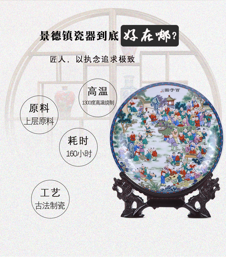 Jingdezhen ceramics Chinese style household act the role ofing is tasted handicraft sitting room porch decoration decoration plate plate of the ancient philosophers diagram