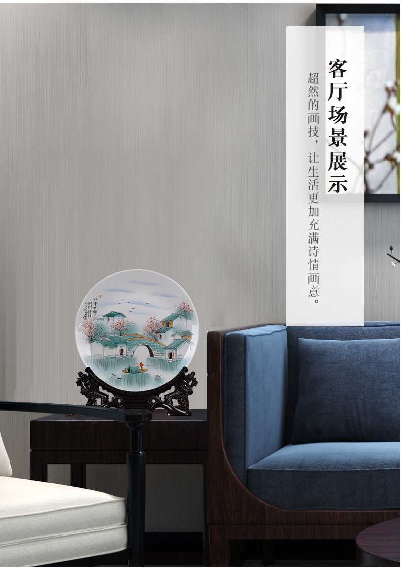 Scene, hang dish jingdezhen ceramics decoration plate of hand - made "jiangnan" sat dish handicraft furnishing articles