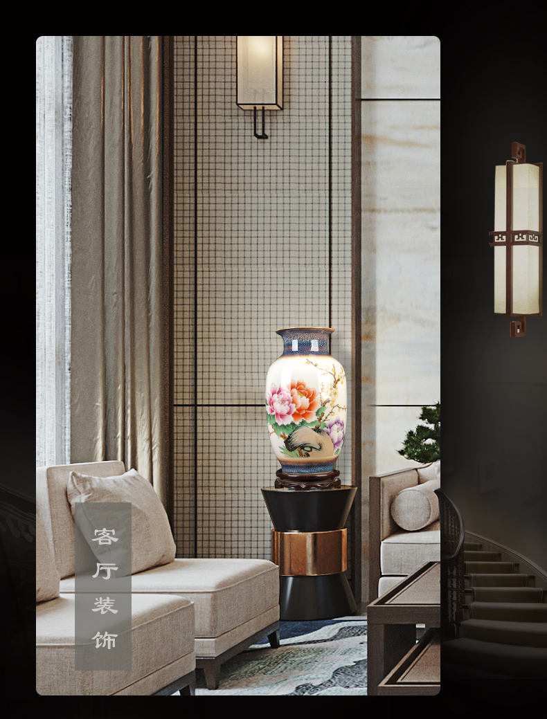 Jingdezhen ceramics new Chinese hand - made dried flower vases, flower arrangement bedroom household furnishing articles, the sitting room porch decoration