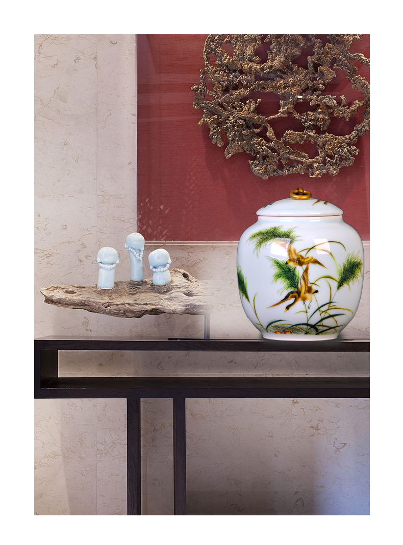 Jingdezhen ceramics round candy storage tank caddy fixings furnishing articles sitting room ark, home decoration decoration