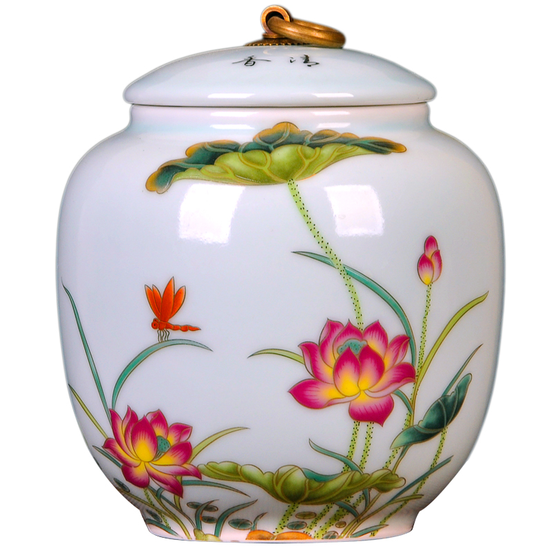 Jingdezhen ceramics round candy storage tank caddy fixings furnishing articles sitting room ark, home decoration decoration
