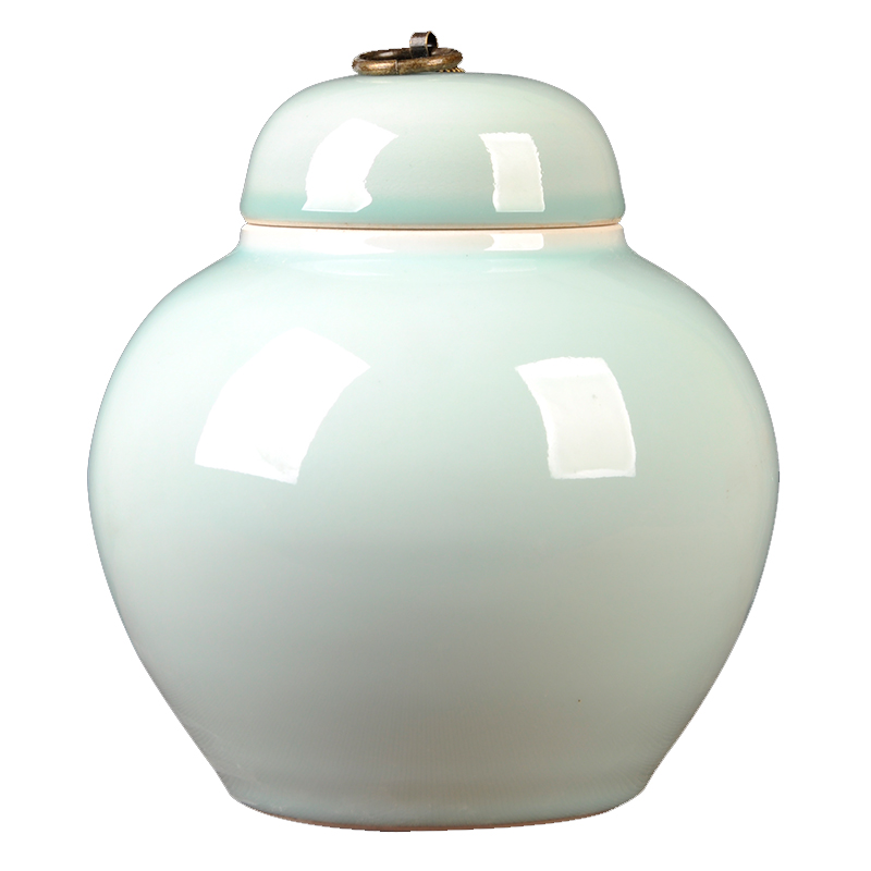 Jingdezhen ceramic pot Chinese style color glaze caddy fixings wedding gift sitting room adornment storage tank porcelain furnishing articles