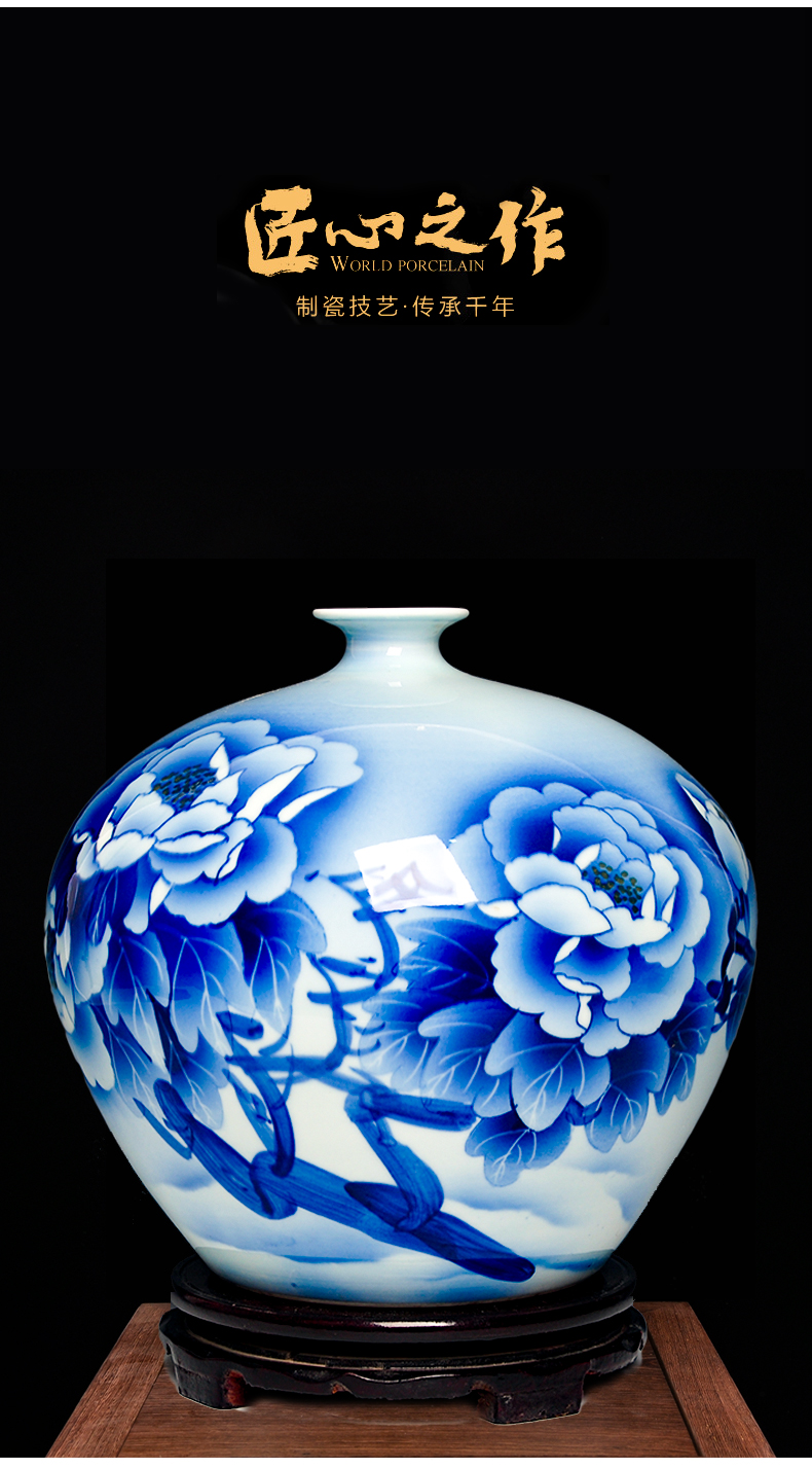 Jingdezhen ceramics hand - made vases, new Chinese style home sitting room porch rich ancient frame TV ark adornment furnishing articles