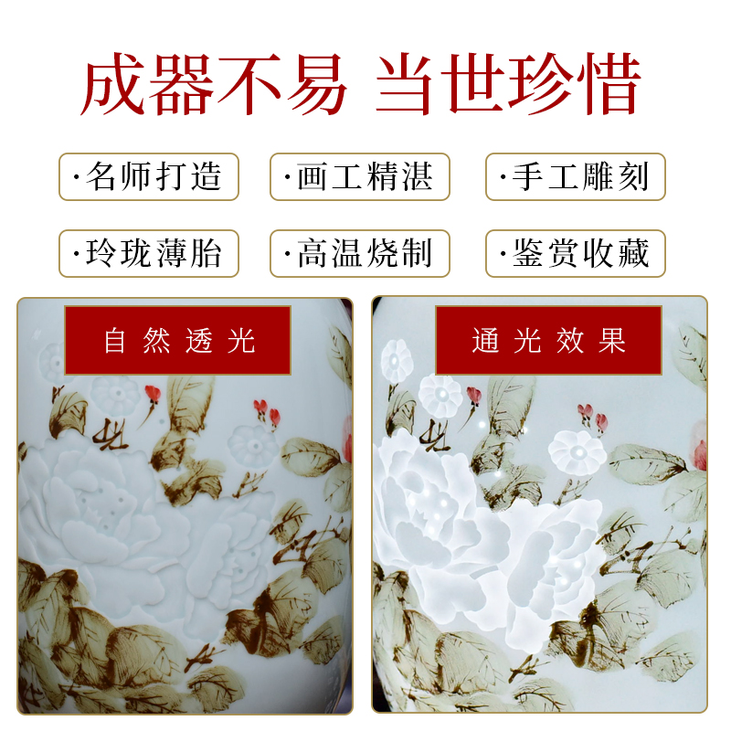 Jingdezhen ceramic hand - made vases porcelain bottle gourd knife clay flower arranging Chinese style porch rich ancient frame crafts