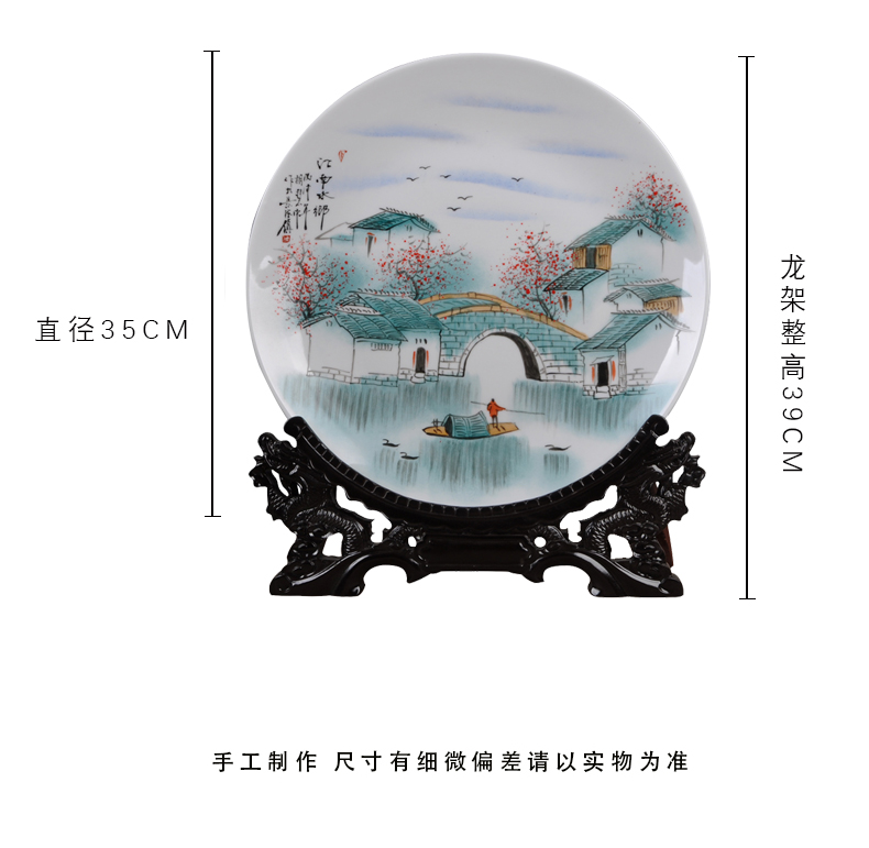 Scene, hang dish jingdezhen ceramics decoration plate of hand - made "jiangnan" sat dish handicraft furnishing articles