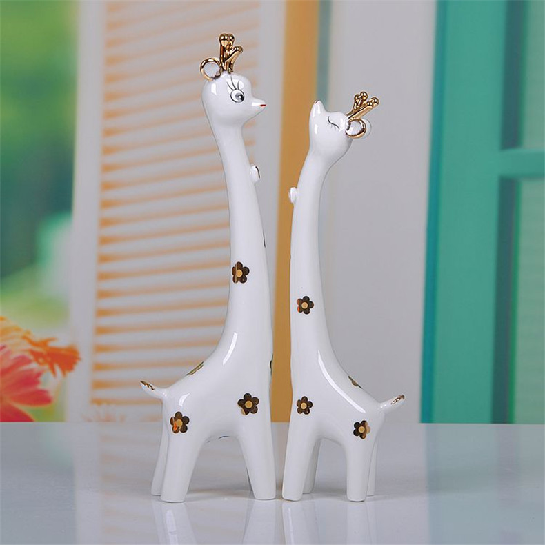 Scene, jingdezhen modern decorative ceramic crafts home furnishing articles couples a pair of sika deer