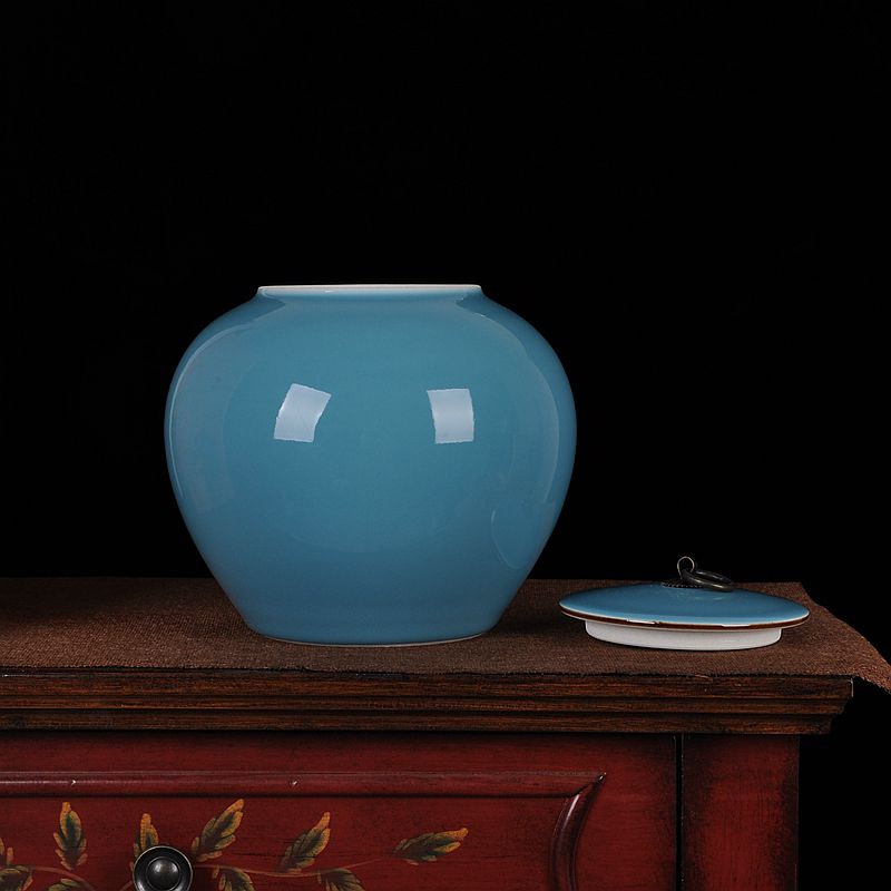 Jingdezhen ceramics ceramic blue storage tank caddy fixings home sitting room place hotel kitchen accessories