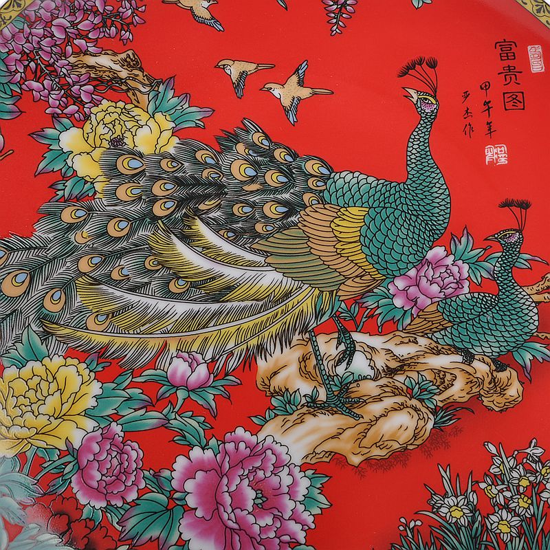 Jingdezhen modern decorative arts and crafts of creative home sitting room living room decoration art ceramic plate furnishing articles