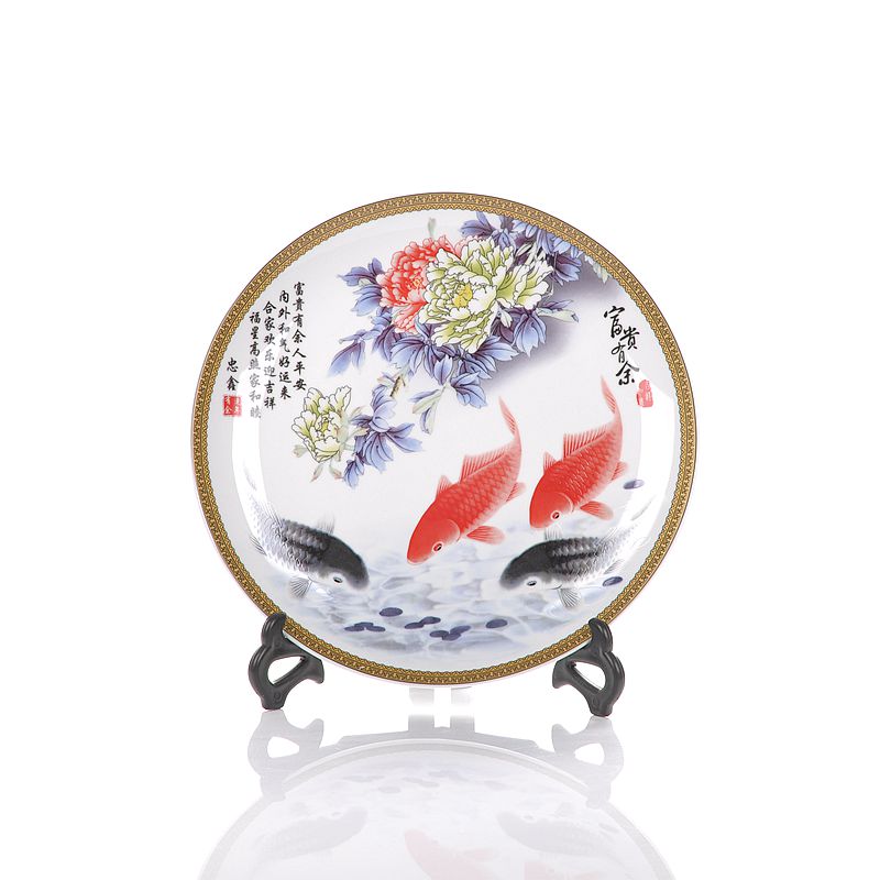 Scene, jingdezhen ceramic decoration plate sit plates of new well - off Chinese domestic act the role ofing handicraft furnishing articles