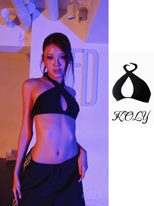 【Koly】Korean Style* Halter Neck Hollow-Out Sexy Hot Girl Bikini Cross-Tie Tank Top