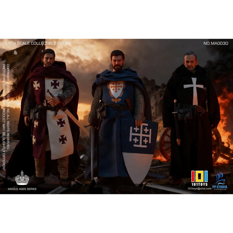 In Stock 101Toys Kingdom of Heaven 1/6 Balian Captain of the Guard Hospital Knights War Horse Crusaders