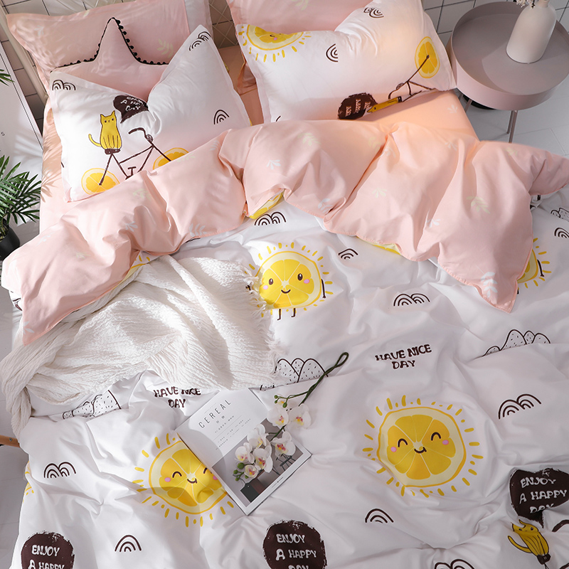 Teenage Girl Hearts Bed Four Sets 1 Of 1 8m1 5 m Double Quilt Cover 2 0 Students Dormitory Bed Linen Three Sets Summer