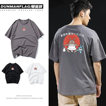 Short-sleeved T-shirt mens summer trend cotton half-sleeved top ins Tide brand loose round neck Harajuku style printed T-shirt