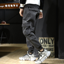  Autumn tooling jeans mens trend brand loose plus size pants mens fat feet Harun plus fat increase spring and autumn