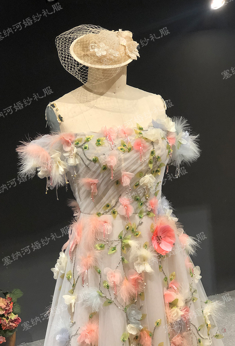 New Sweet Fairy Fatty Battle Dinner Company Annual Meeting Stage, Shoulder Short Dinner Dinner Girl New Sweet Fairy Fatty Battle Dinner Company Annual Meeting Stage, Shoulder Short Dinner Dinner Girl