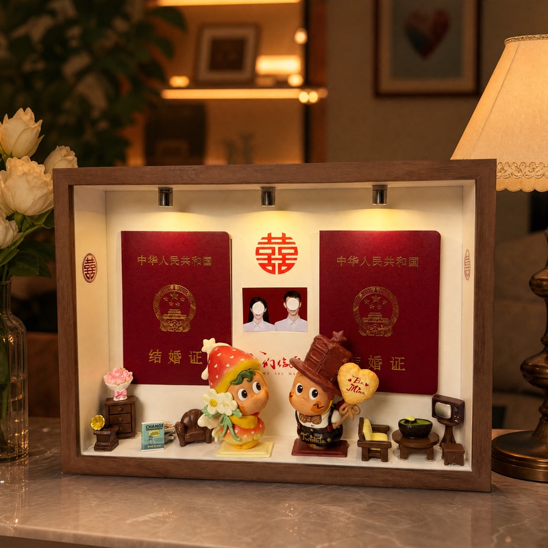 Star People Heartbeat Collection Wedding Certificate Registration Photo Display Box Scenery Decoration Figurine Storage Photo Frame DIY New Marriage Star People Heartbeat Collection Wedding Certificate Registration Photo Display Box Scenery Decoration Figurine Storage Photo Frame DIY New Marriage