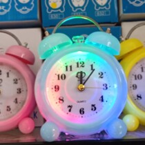 Creative lazy double-tone alarm clock ringing music loud walking needle silent with light alarm alarm student special batch