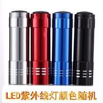 Purple lamp flashlight flashlight nine heads LED banknote lamp mini-type flashlight cosmetic fluorescent agent testing batch