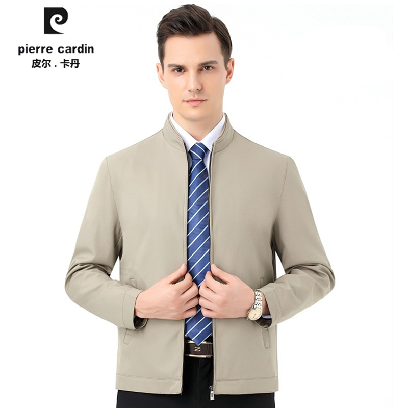 Pilkardon 2022 Spring autumn new middle collar short jacket jacket coat large size pure color dads men's clothing