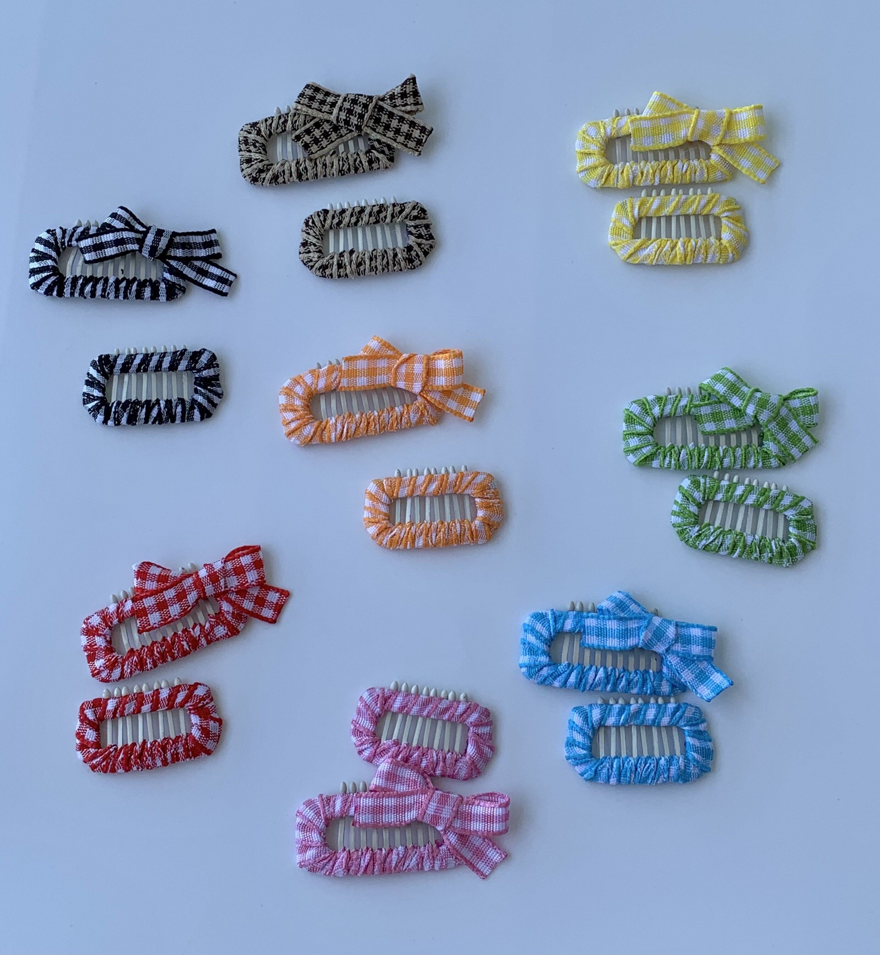 Unfinished snail powder Maltese handmade plaid pet hair clip BB clip comb clip dog Yorkshire