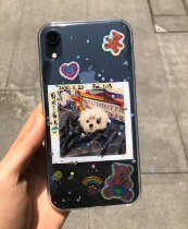 Eat an endless spiral Snail Powder Drop Glue Cell Phone Shell Photo Custom Couple Parent-child Pet Diy