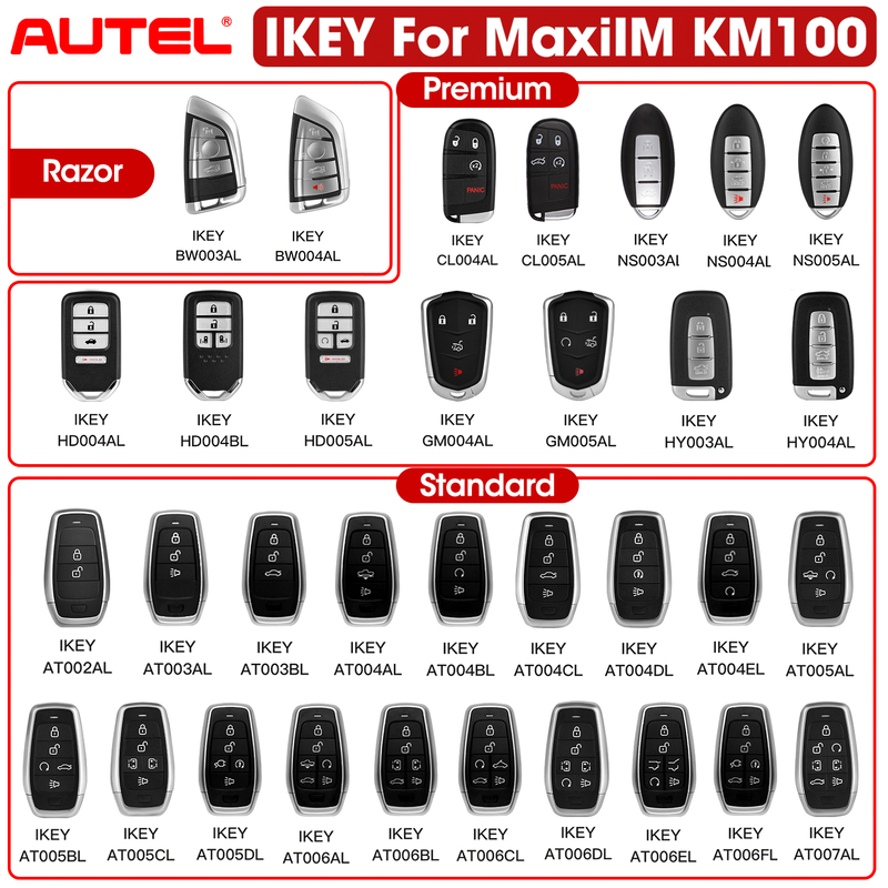 Autel Ikey Smart Key BW003AL BW004AL OL005CL GM005AL NS005AL