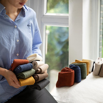  Multi-color hoarding trendsetters All-match stacking autumn and winter piles of socks medium tube socks Long velvet cotton fiber mixed yarn socks