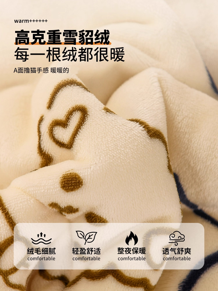 Class a Baby Coral Fleece Blanket, Thickened for Winter, Suitable for Nap, Office, Air-Conditioned Rooms, Sofa, Small Quilt, Shawl, and Throw Blanket