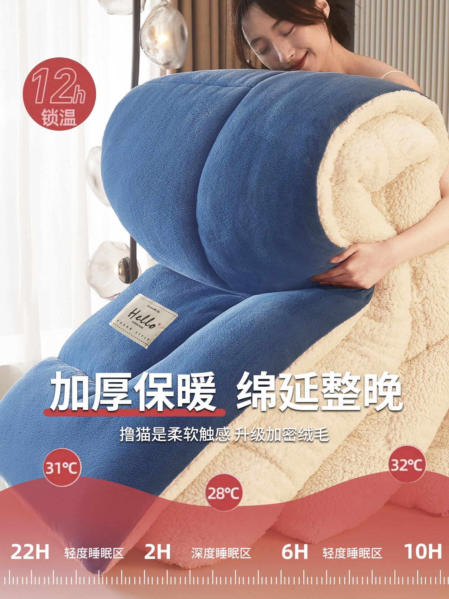 Antarctic Lamb Wool Quilt Winter Quilt Cotton Quilt Core Thickened Warm Winter Dormitory Single Student Winter Bedding