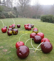 Park image cherry sketch fiberglass sculpture resin fiber fruit lychee cherry shape floor-standing ornament