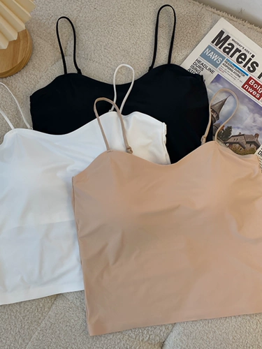 Шелковая летняя майка топ, топ с чашечками, нижнее белье, топ без лямок, бюстгальтер-топ, большой размер, красивая спина