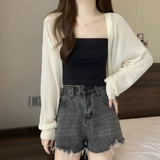 Трикотажный лонгслив, кардиган, осенний, размер, подходит для полных девушек, французский стиль, с рукавом, по фигуре