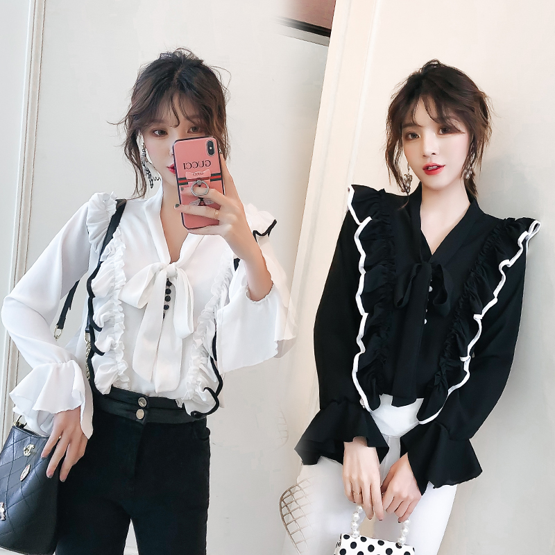 2022 Spring loaded with new large size women's clothing Fat mm foreign pie Shirt shirt 200 catty with long sleeves Belly Cardiator Blouse