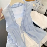 Комплект, летняя милая майка топ без рукавов, размер, городской стиль