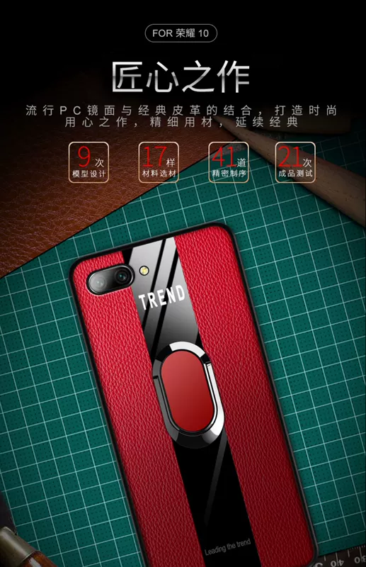 Huawei vinh quang 10 vỏ điện thoại di động vinh quang v10 Porsche thiết lập toàn bộ xe ô tô từ tính Honor ten có vành nhẫn với giá đỡ nam cao cấp chống rơi silicon - Nhẫn nhẫn bạc đôi