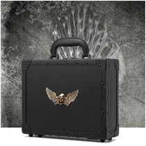 Hair toolbox Portable vintage willow nail hair stylist password box Scissors push scissors storage Hairdresser toolbox bag