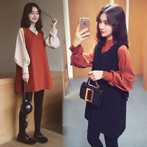 Pregnant womens spring clothing suit fashion models 2020 new spring and autumn clothes blouses pregnant women with dress and womens two sets of spring and autumn