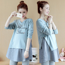 Pregnant women spring dresses fashion suits spring loose 2021 spring and autumn new tops sweatshirts bottoming shirts spring and summer