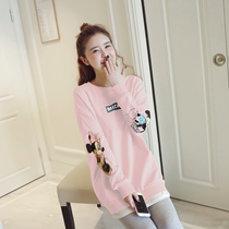 Pregnancy Woman Dress Suit Autumn Clothing Fashion style net red new pure cotton Korean version Chauma Autumn winter blouses Spring and autumn Two sets