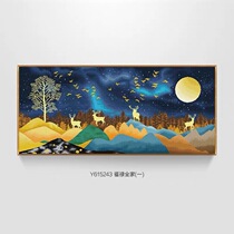 KS cross stitch 2021 New thread embroidery living room sofa background wall elk Nordic light luxury Fulu family tripchin