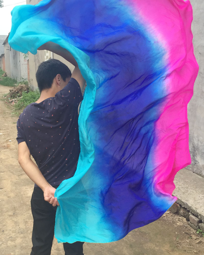 肚皮舞纱巾真丝舞蹈手纱表演练习演出手抛纱巾渐变色七彩丝巾包邮!舞者必备神器!-肚皮舞配饰-淘宝好物网