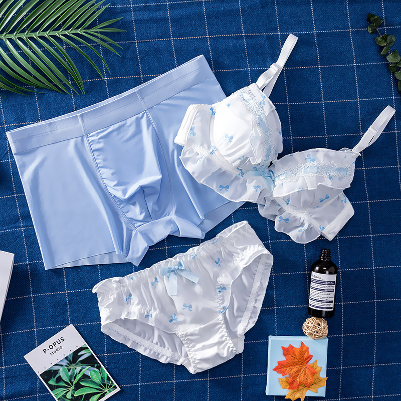 Soft steel ring Summer lovers underwear Three sets cups bra lovers Cute Summer Lovers Briefs suits