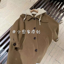 Long woolen coats for boys and girls in autumn and winter thickened and warm childrens hooded windbreakers are a British trend for older children