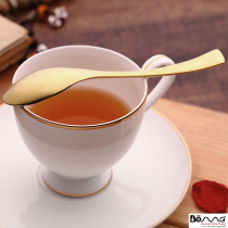 Golden Coffee Spoon Stainless Steel Coffee Spoon Cute Creative Coffee Spoon Adjustment High-grade Spoon Fork