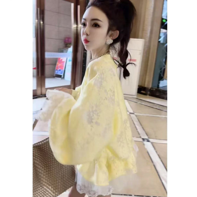 New spring and summer jacquard sunscreen thin hollow lace