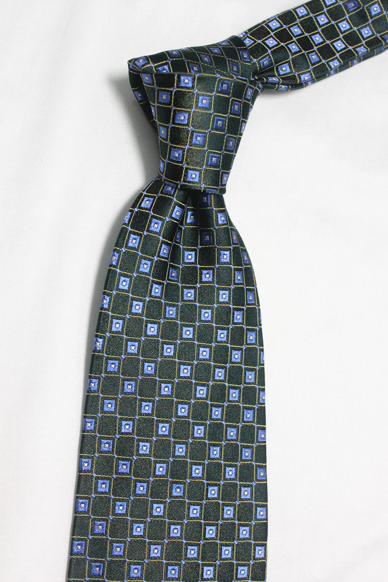 Export pure original jacquard yarn-dyed silk mulberry silk green series men's formal wear business hand tie British workwear