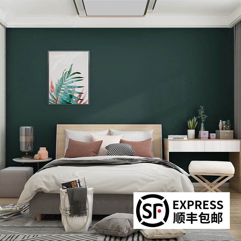 Olive Green Wall Cloth American Ink Green Retro Green Bedroom Living Room Background Wall Morandi Light Lavish Seamless Wall Cloth