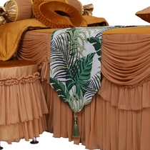 Table flag Chinese Zen beauty salon Nordic bed flag hotel bed tail towel coffee table fabric decorative cloth American table towel