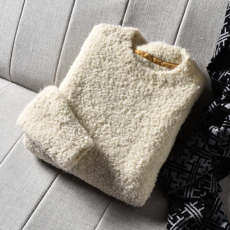 Heavyweight Item! 58% Alpaca + 30% Wool, European and American Single-Brand Export Men's Clothing, Cut-Label Surplus, Thick Knitted Sweater